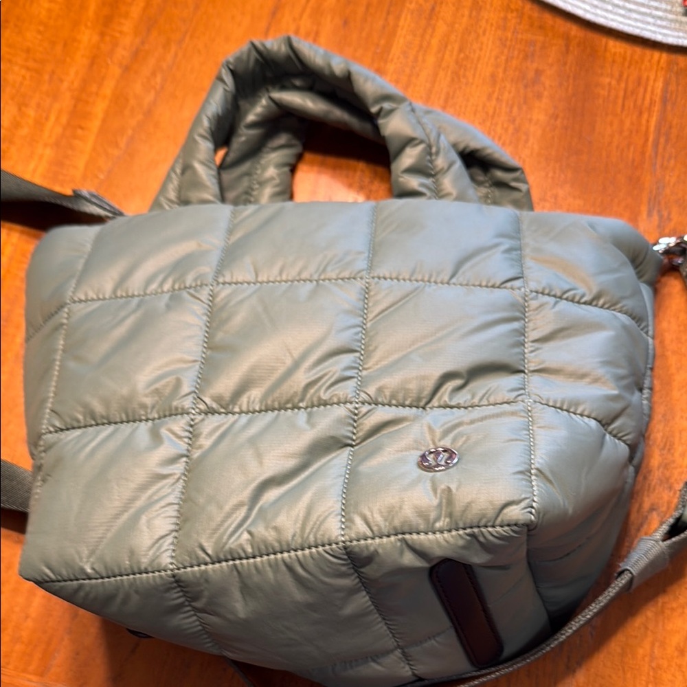 Green Quilted Tote Bag